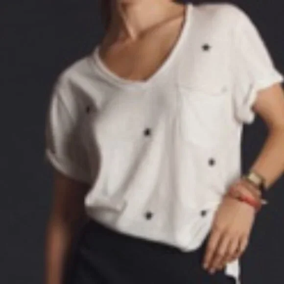 The Quinn V-Neck Tee by Pilcro - Picture 1 of 16